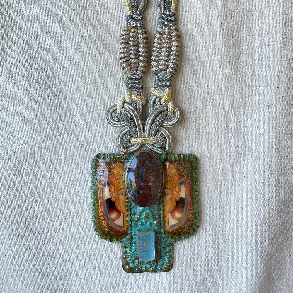 Stunning Alex + Lee Art to Wear King Tut Egyptian Choker/Collar Necklace